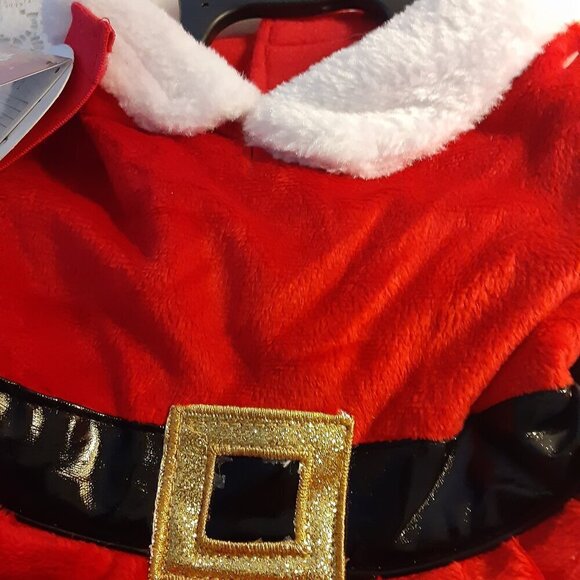 PetLuv (M) Mrs.Santa Claus Dress for Dogs 14" to 17". Red & White Furry Material - Picture 3 of 4